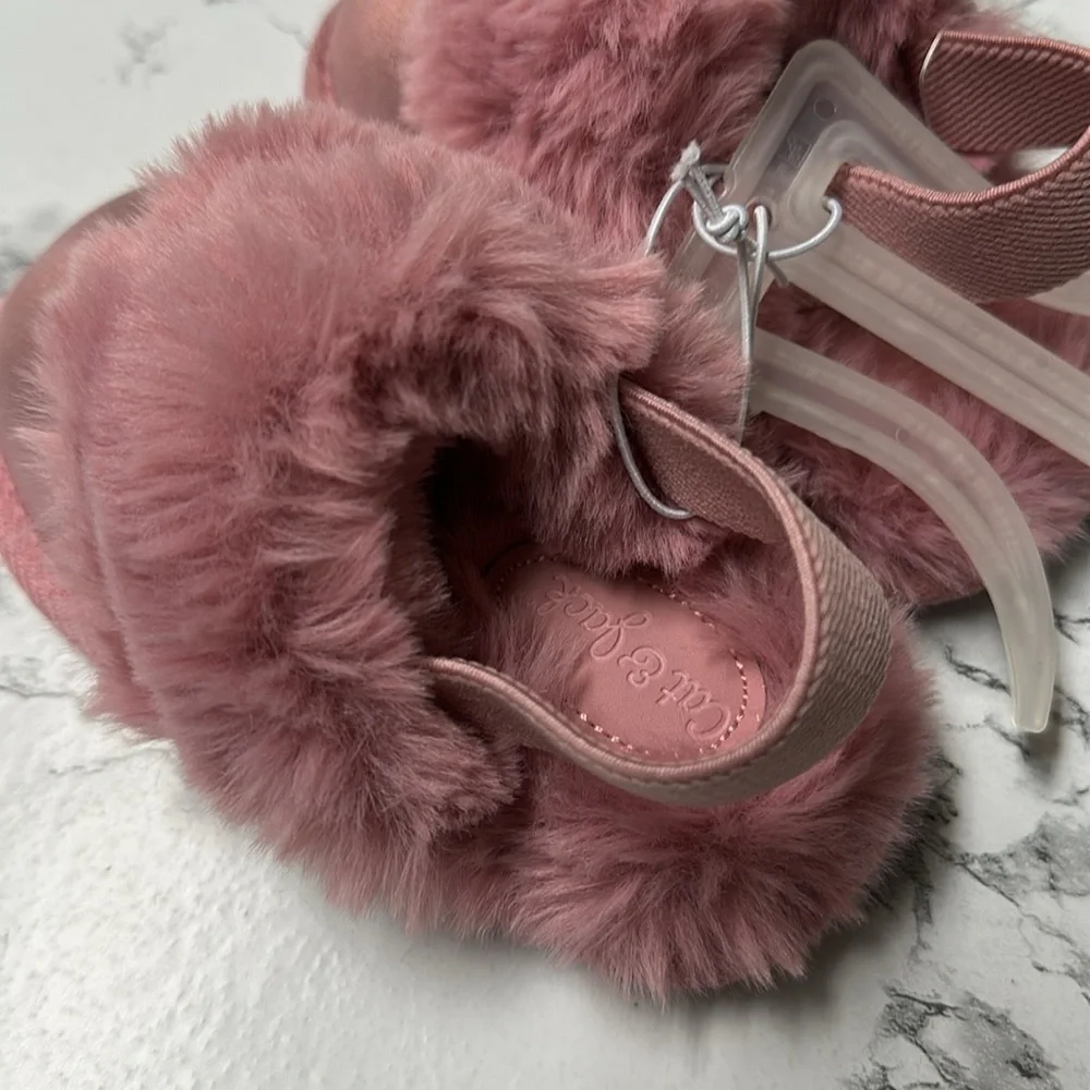Cat & Jack Toddler Pink/Lily Metallic Scuff Slipper Size S(5/6)